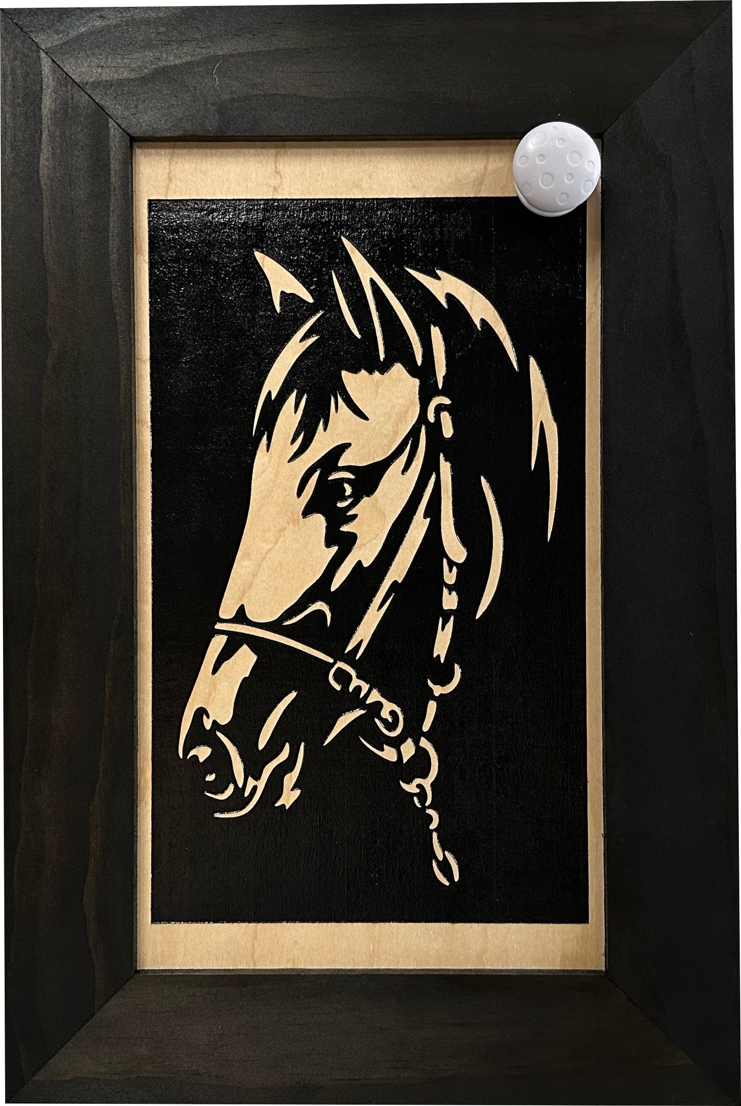 Bellewood Designs - Hidden Gun Safe Black Horse Wall Art Decoration