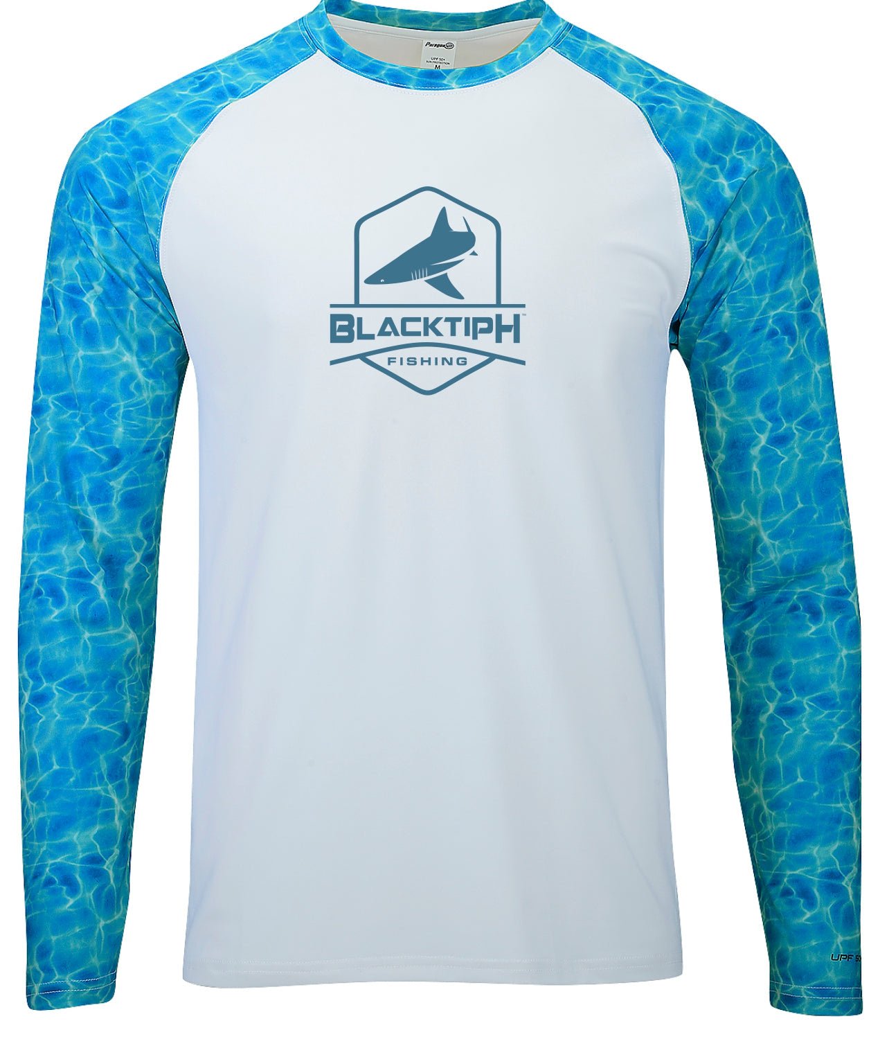 BlacktipH Interlock with UPF 50+ Protection Performance Shirt Shoreline Blue Sleeves - Angler's Pro Tackle & Outdoors