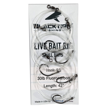 BlacktipH Live Bait Rigs with 5/0 Black Nickel Circle Hook and Premium Rosco Swivel - Small 5 Pack - Angler's Pro Tackle & Outdoors