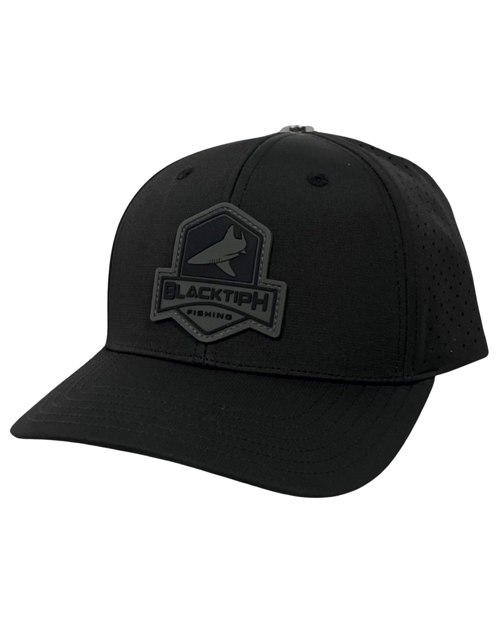 BlacktipH PVC Midnight Black Performance Snapback Hat - Angler's Pro Tackle & Outdoors