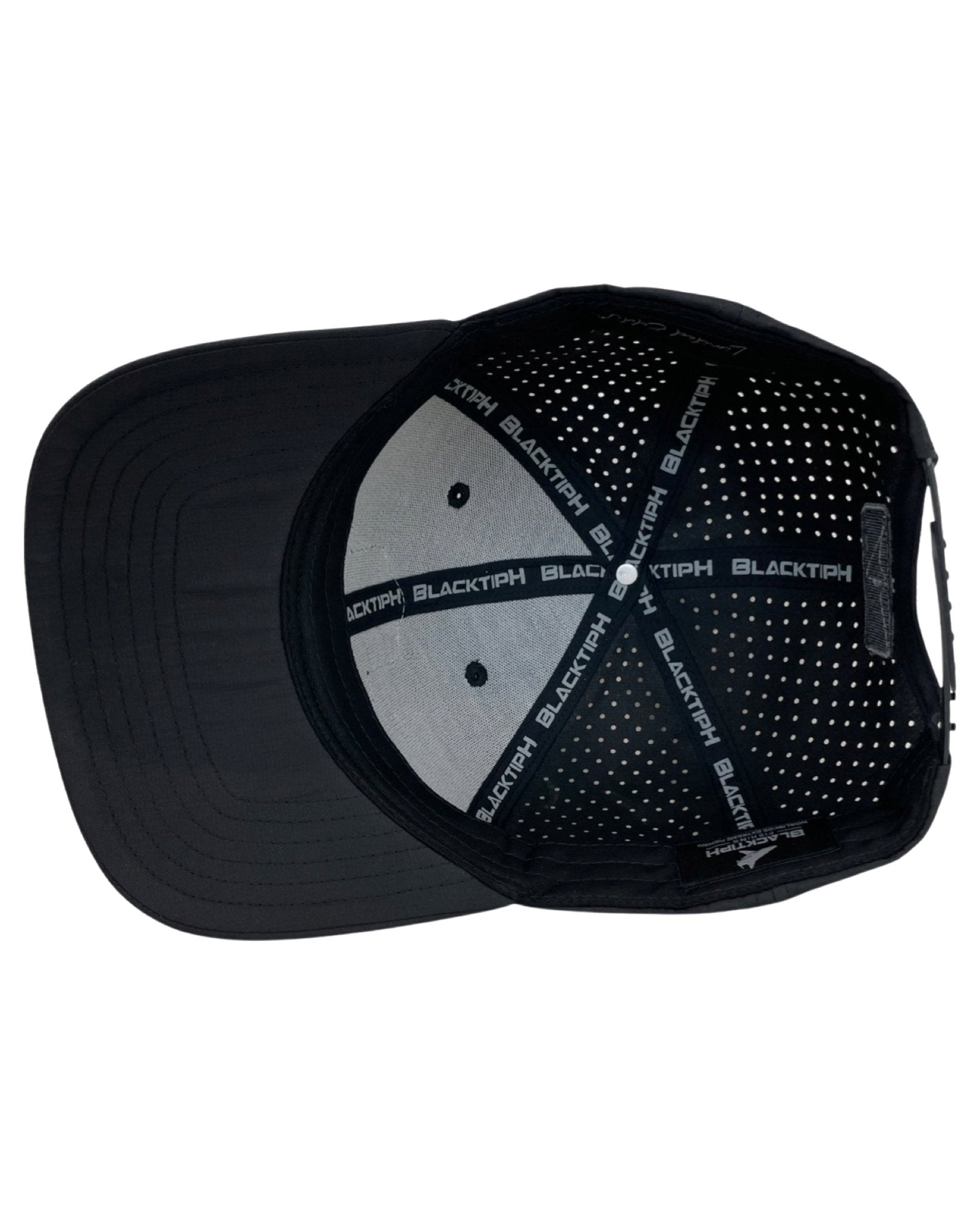 BlacktipH PVC Midnight Black Performance Snapback Hat - Angler's Pro Tackle & Outdoors