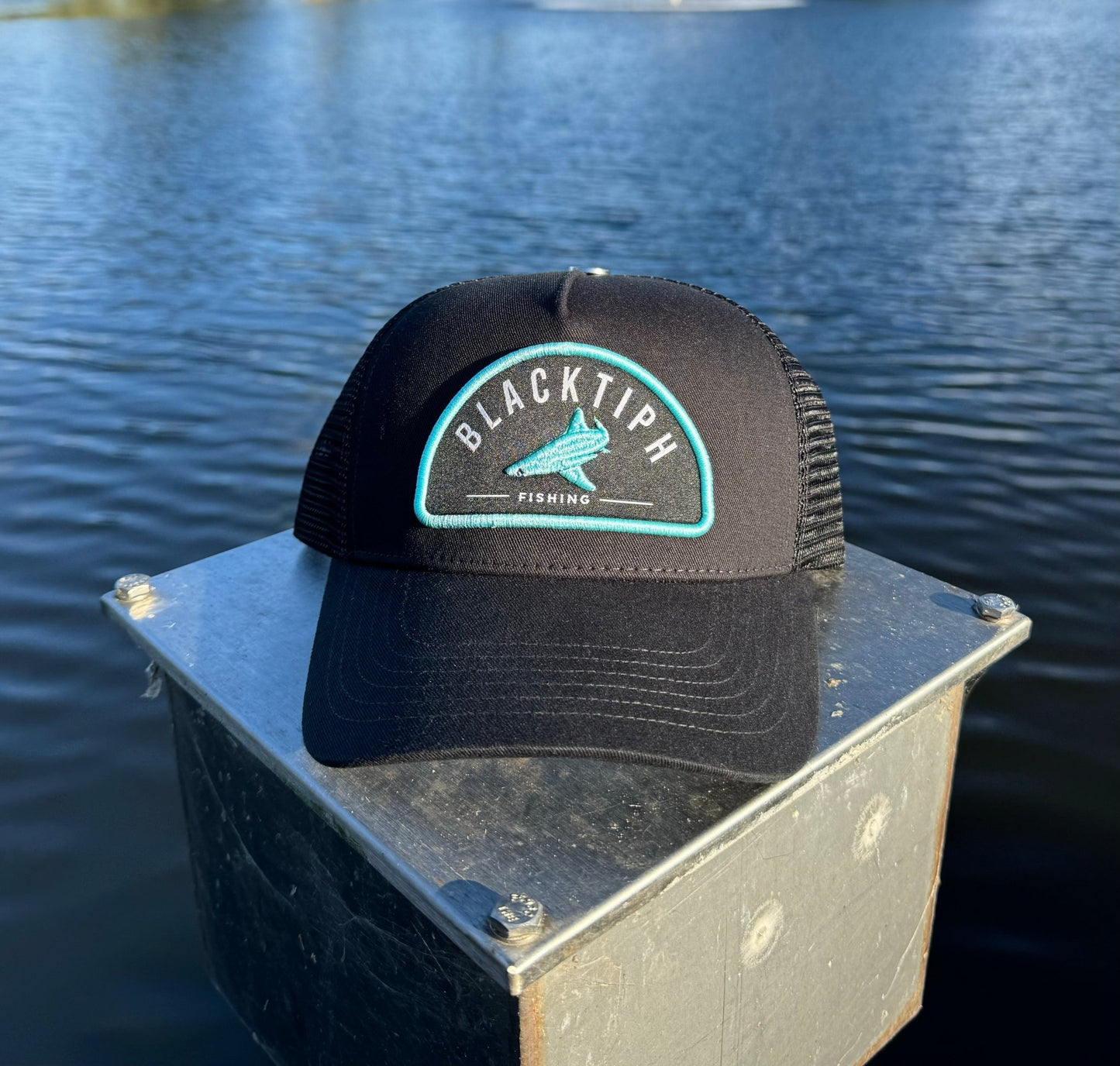 BlacktipH Snapback Hat with New Patch in Black and Teal - Angler's Pro Tackle & Outdoors