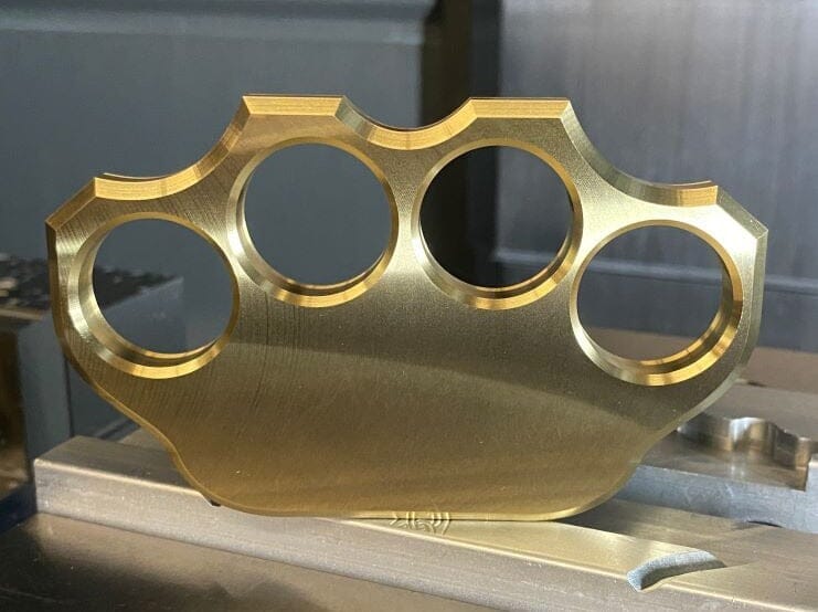 Milspin 3/4lb Brass Knuckle Non-Customizable Solid Brass Paperweight (MILSPIN Logo Only)