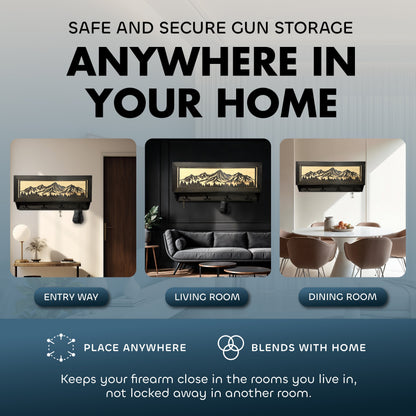 Bellewood Designs - Mountain Scene Concealed Gun Storage Coat, Key, Bag Storage