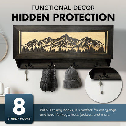Bellewood Designs - Mountain Scene Concealed Gun Storage Coat, Key, Bag Storage