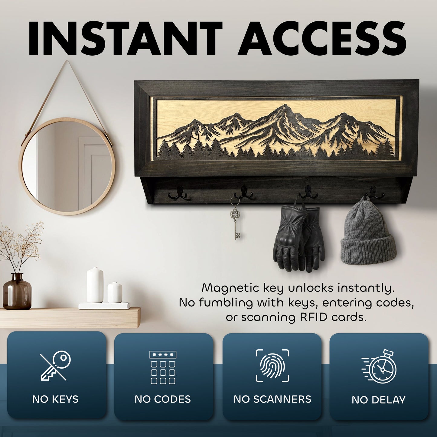 Bellewood Designs - Mountain Scene Concealed Gun Storage Coat, Key, Bag Storage