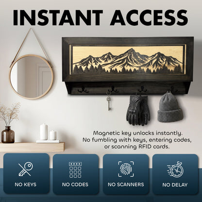 Bellewood Designs - Mountain Scene Concealed Gun Storage Coat, Key, Bag Storage