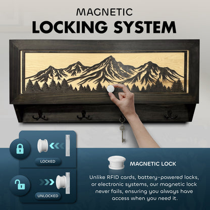 Bellewood Designs - Mountain Scene Concealed Gun Storage Coat, Key, Bag Storage