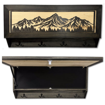 Bellewood Designs - Mountain Scene Concealed Gun Storage Coat, Key, Bag Storage