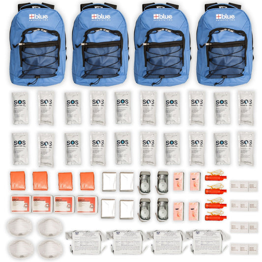 Blue Seventy - Two Family Pack - 4 x 3 Day Emergency Kits for 1 Person - Angler's Pro Tackle & Outdoors