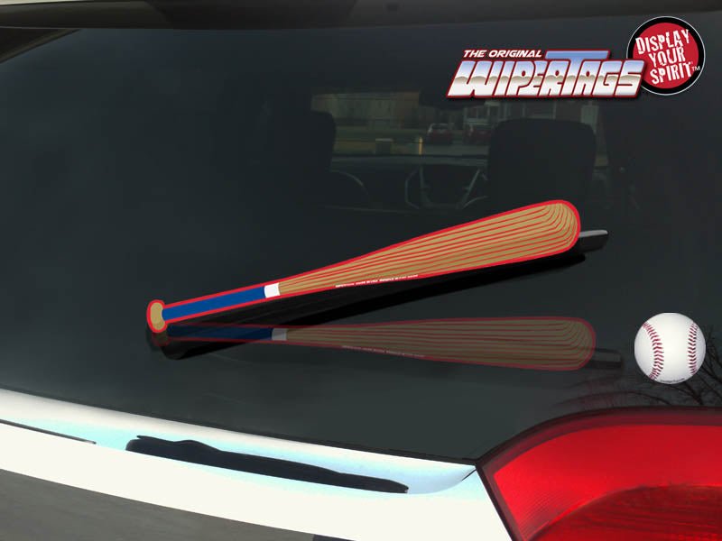Blue White & Red Bat WiperTags with Ball Decal - Angler's Pro Tackle & Outdoors