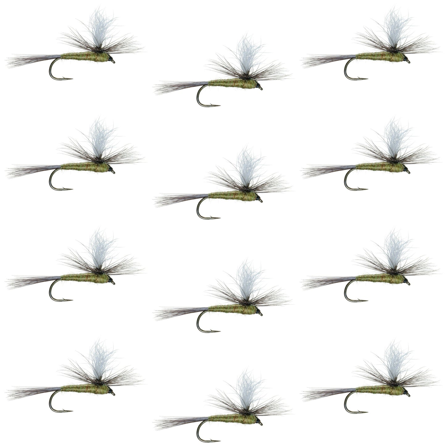 The Fly Fishing Place Blue Wing Olive BWO Parachute Dry Fly - 12 Flies Size 16
