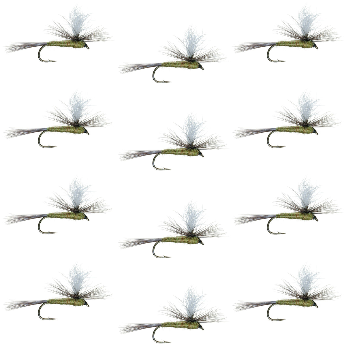 The Fly Fishing Place Barbless Parachute Blue Winged Olive BWO Dry Fly - 12 Flies Size 14