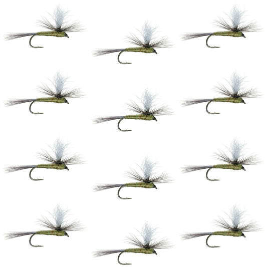 The Fly Fishing Place Blue Wing Olive BWO Parachute Dry Fly - 12 Flies Size 14