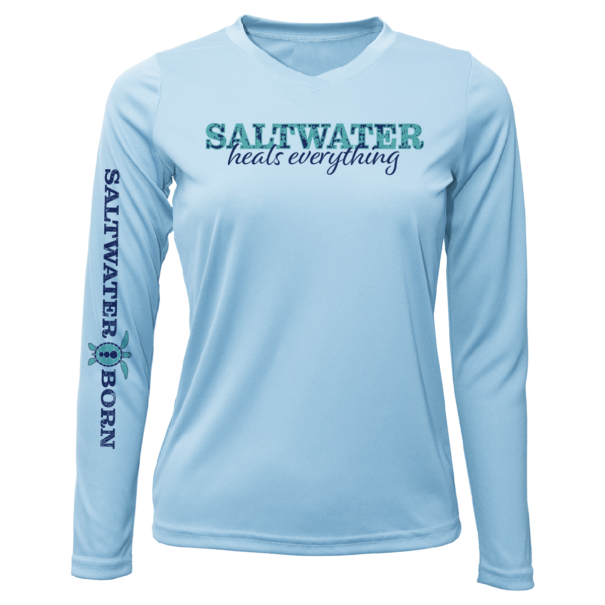 Saltwater Born Key West, FL "Saltwater Heals Everything" Long Sleeve UPF 50+ Dry-Fit Shirt