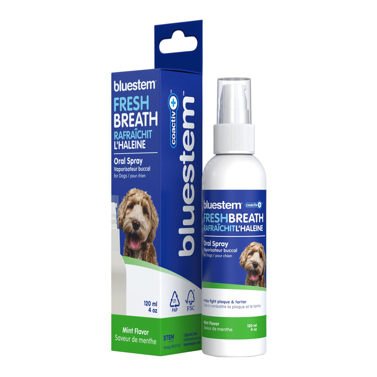 Bluestem Oral Care Dog Spray, Mint, 4 fl oz
