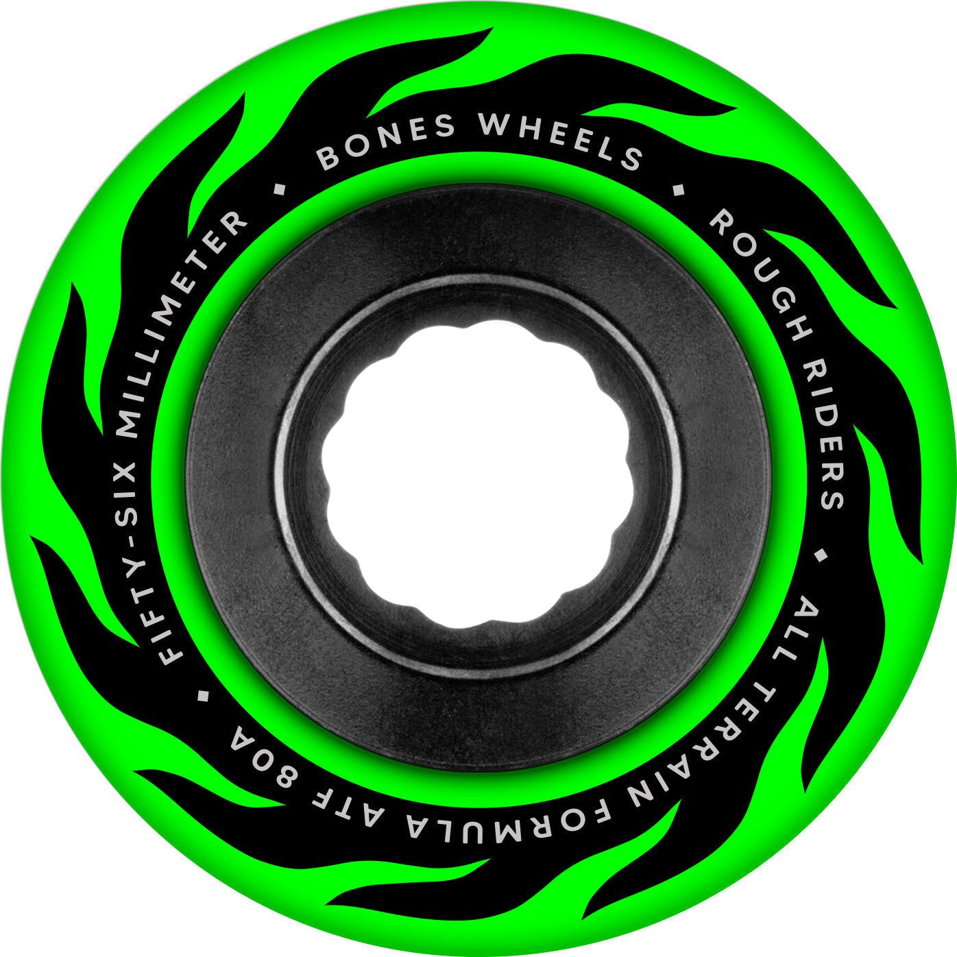 Bones ATF Rough Rider Eternal Flame 56mm 80a Wheels - Green (Set of 4) - Angler's Pro Tackle & Outdoors
