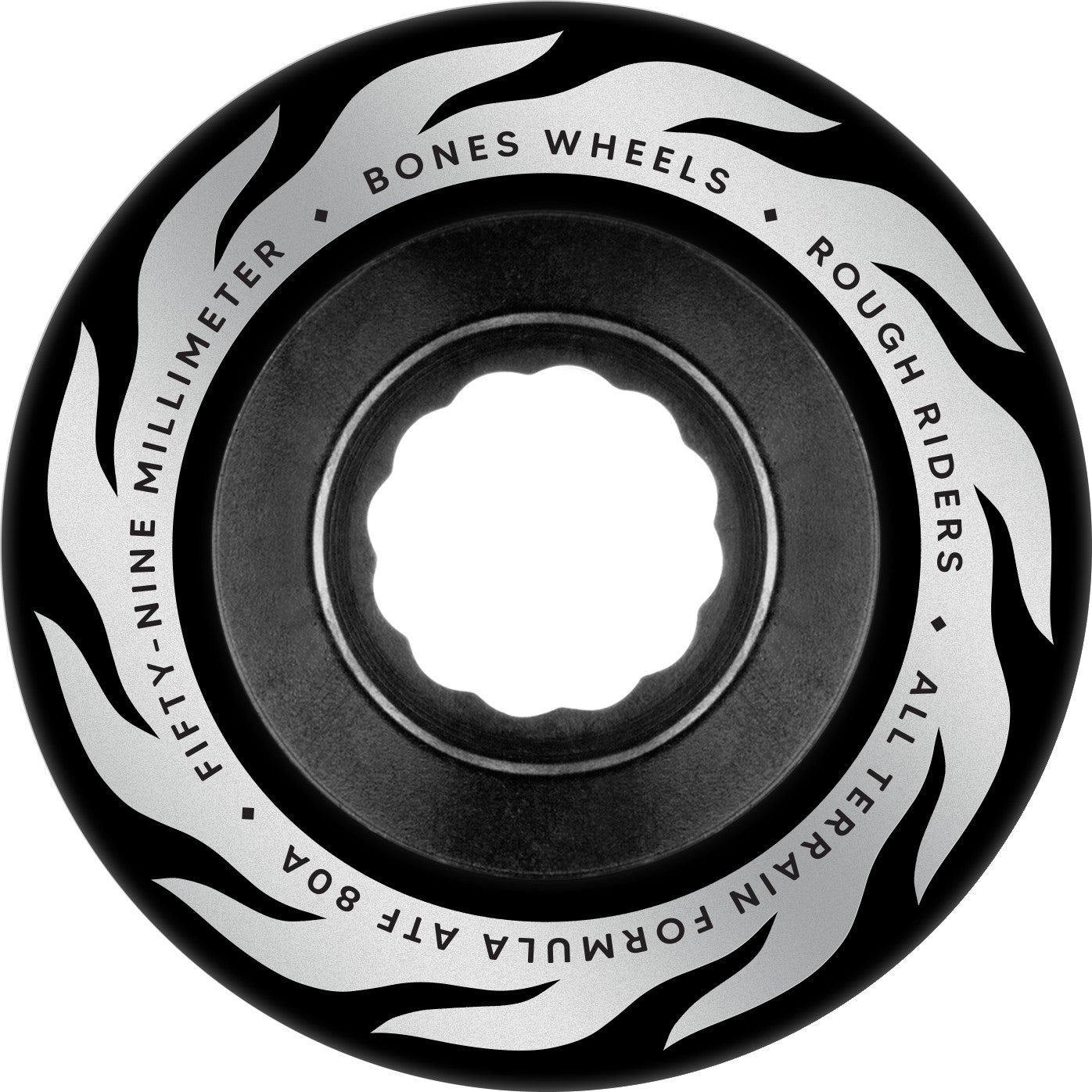 Bones ATF Rough Rider Eternal Flame 59mm 80a Wheels - Black (Set of 4) - Angler's Pro Tackle & Outdoors