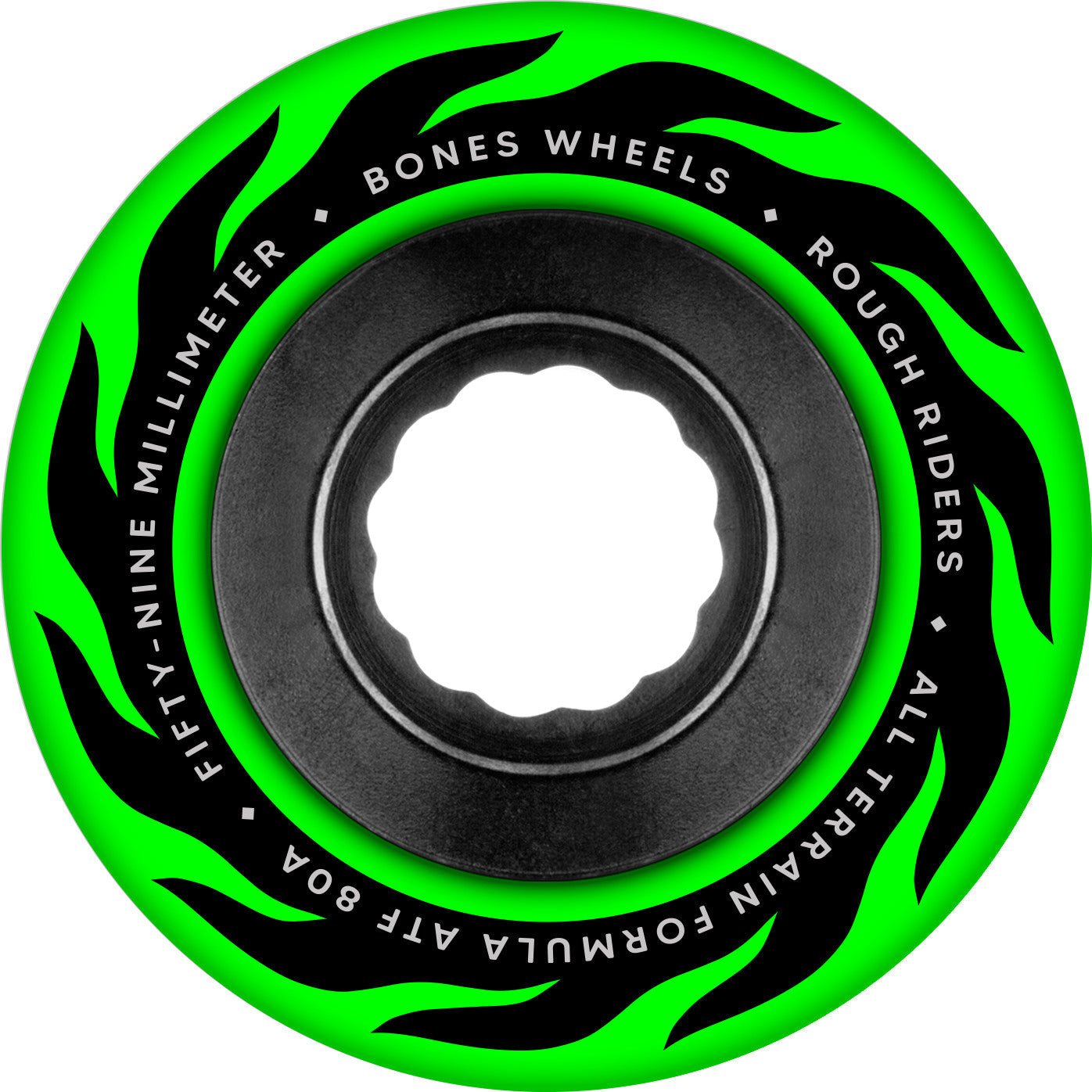 Bones ATF Rough Rider Eternal Flame 59mm 80a Wheels - Green (Set of 4) - Angler's Pro Tackle & Outdoors