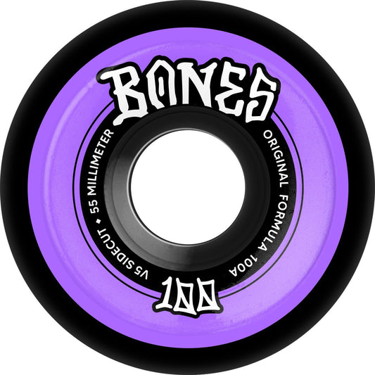 Bones OG 100's Original Formula V5 Sidecut 55mm 100a Wheels - Black (Set of 4) - Angler's Pro Tackle & Outdoors