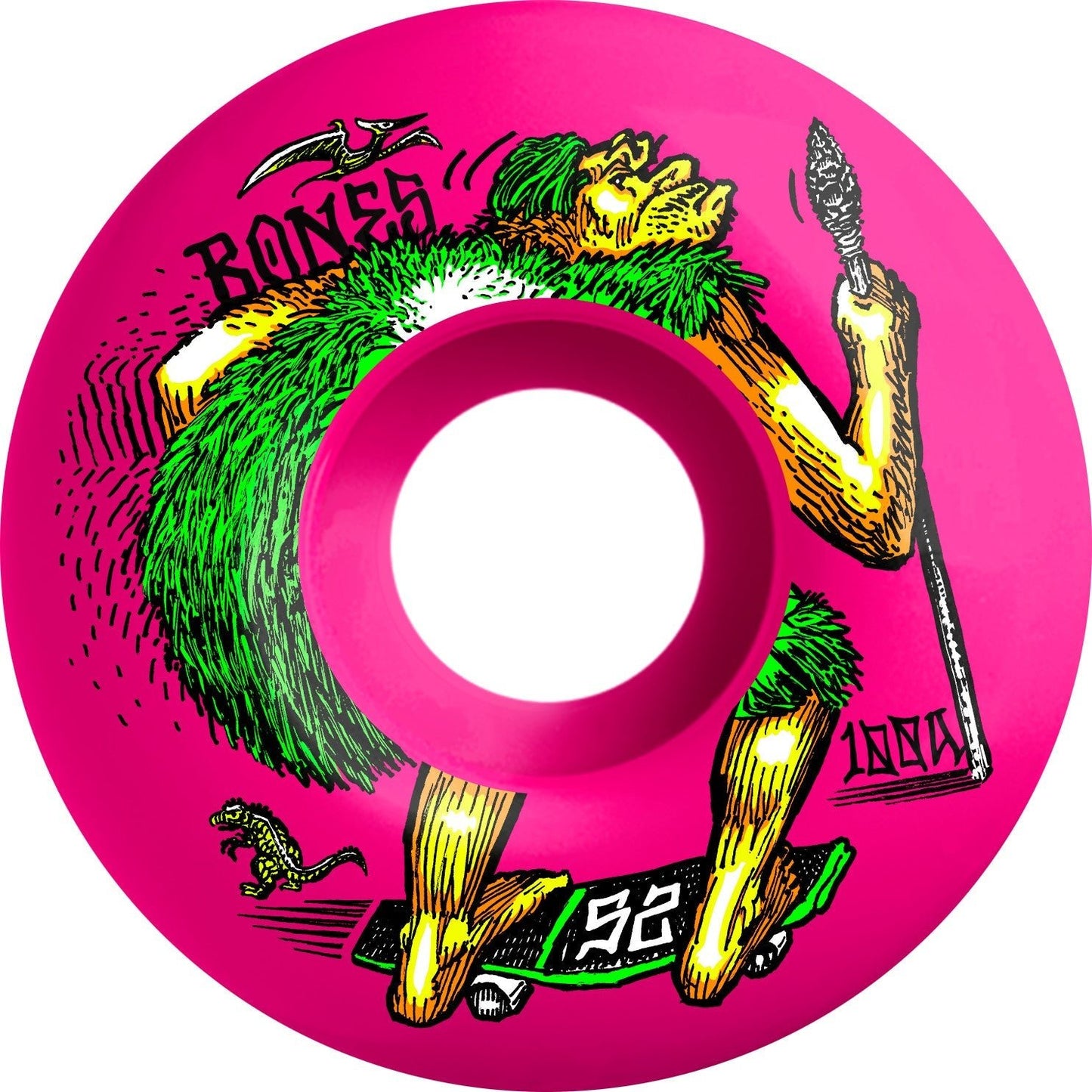 Bones OG Formula NEONderthal V4 Wide 52mm 100a Wheels - Pink (Set of 4) - Angler's Pro Tackle & Outdoors