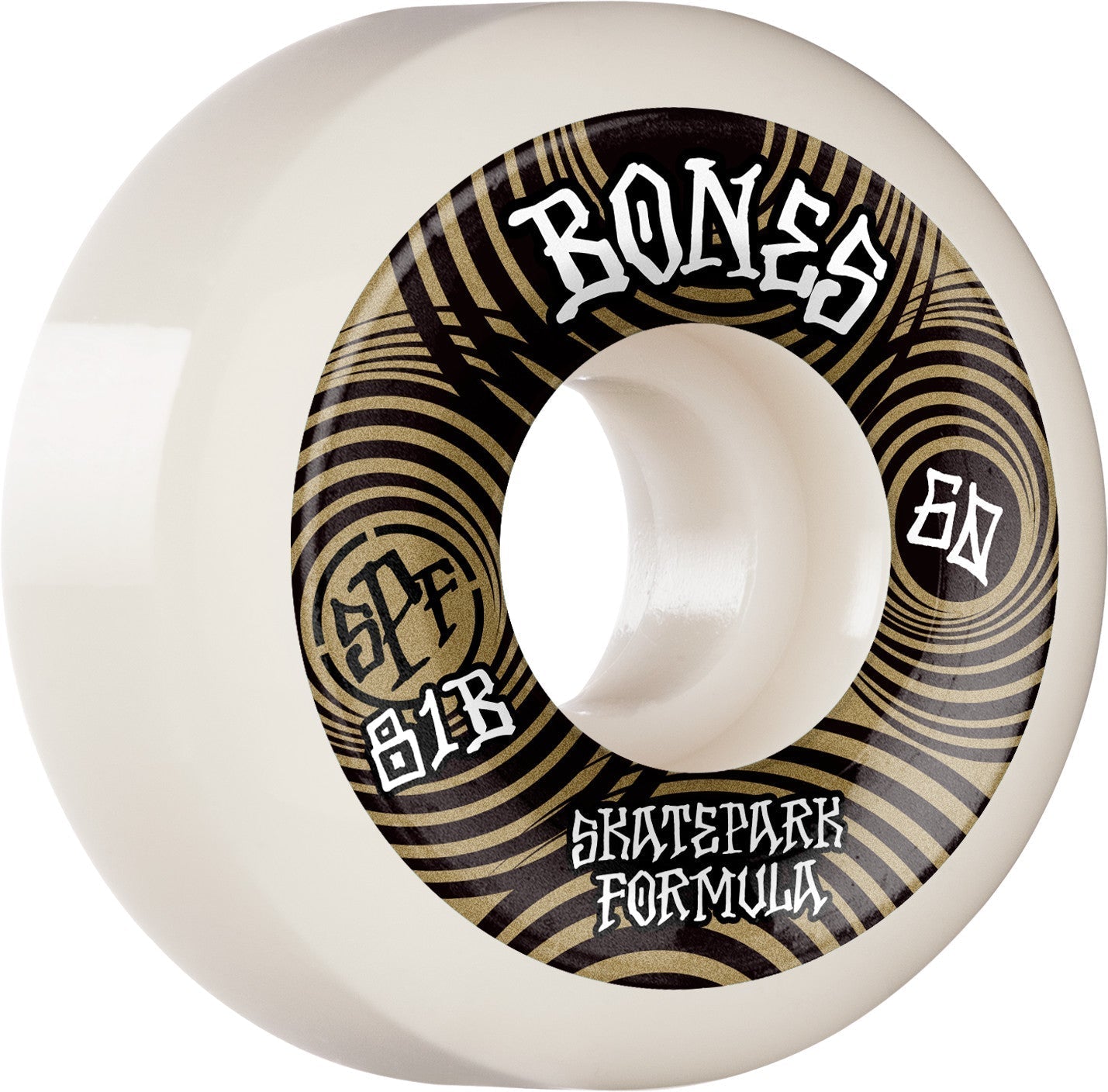 Bones SPF Ripples P5 Sidecut 60mm 101a Wheels - White/Gold (Set of 4) - Angler's Pro Tackle & Outdoors