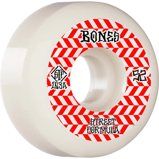 Bones STF Patterns V5 52mm 103a Wheels - White/Red (Set of 4) - Angler's Pro Tackle & Outdoors