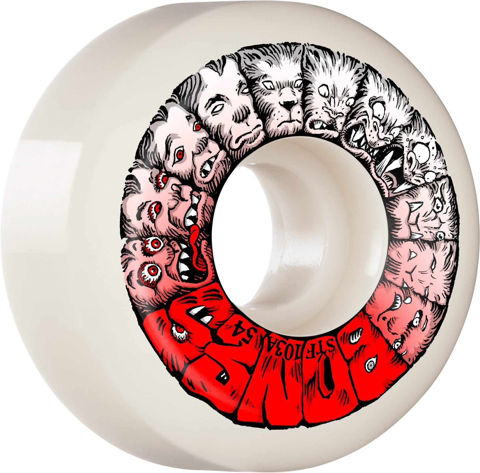 Bones STF Weird Wolf V5 Sidecut 54mm 103a Wheels - White (Set of 4) - Angler's Pro Tackle & Outdoors