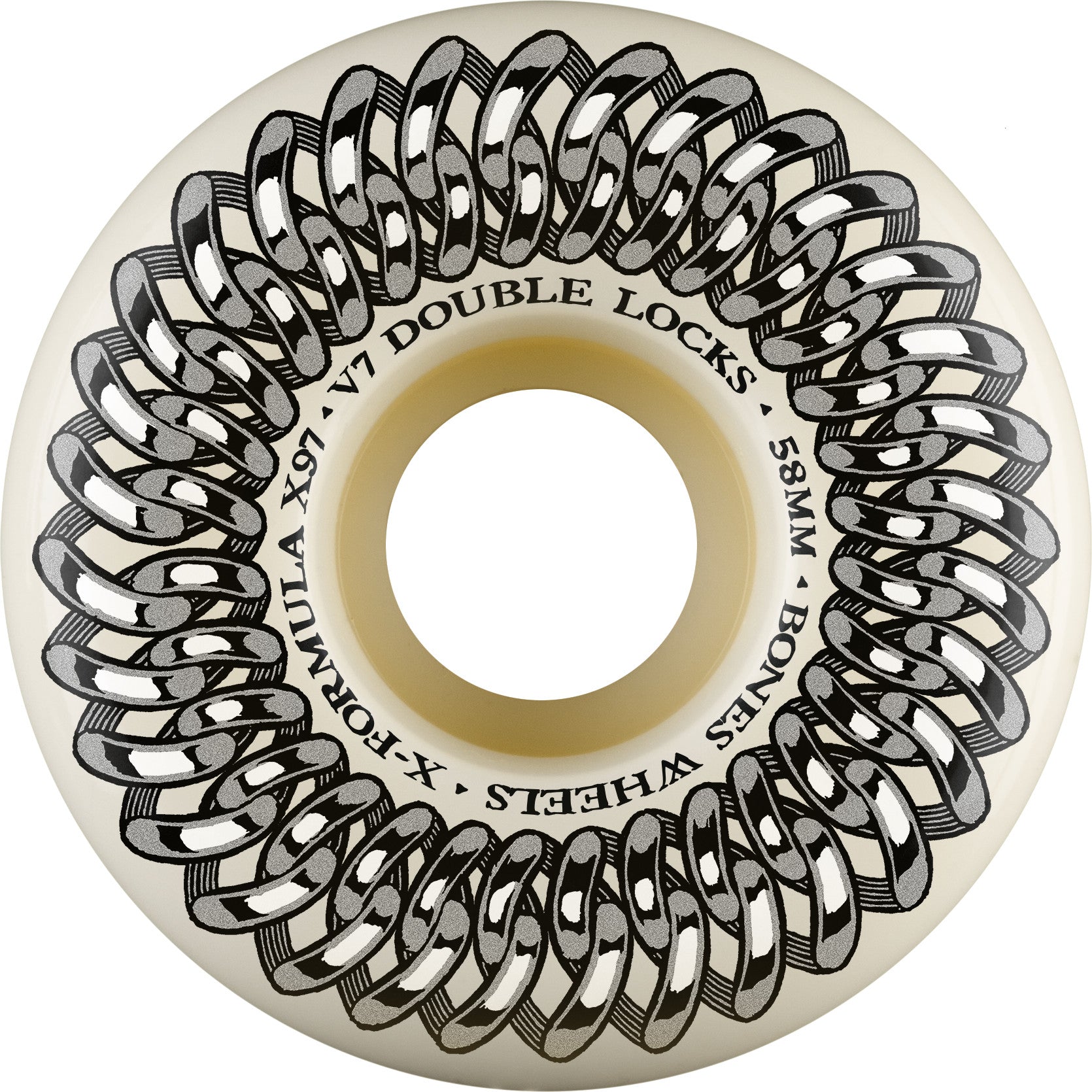 Bones X - Formula Double Lock V7 Sidecut 58mm 97a Wheels - White (Set of 4) - Angler's Pro Tackle & Outdoors