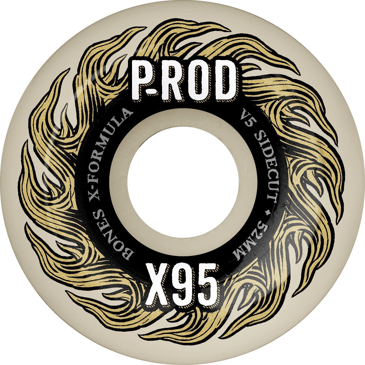 Bones X - Formula P - Rod Pro V5 Sidecut 52mm 95a Wheels - White (Set of 4) - Angler's Pro Tackle & Outdoors