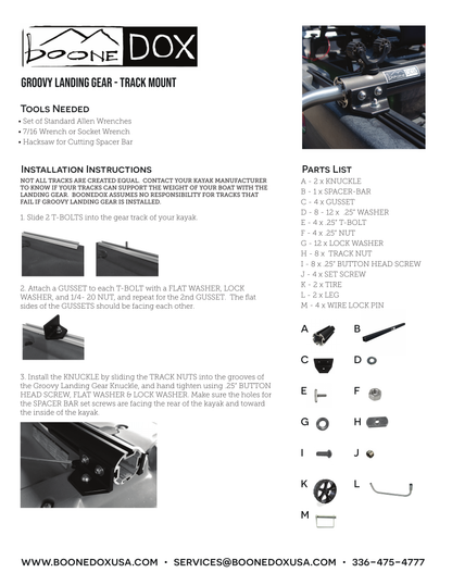 Boonedox Groovy Landing Gear Track Kit Cart