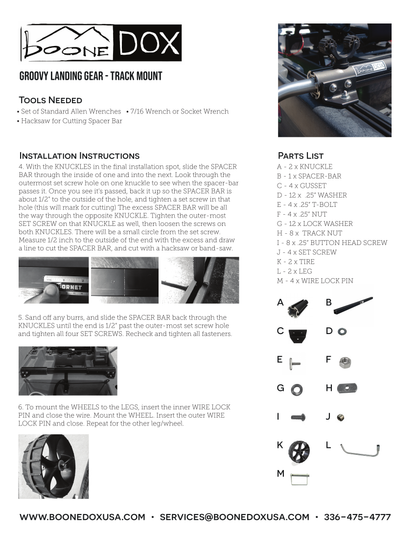Boonedox Groovy Landing Gear Track Kit Cart