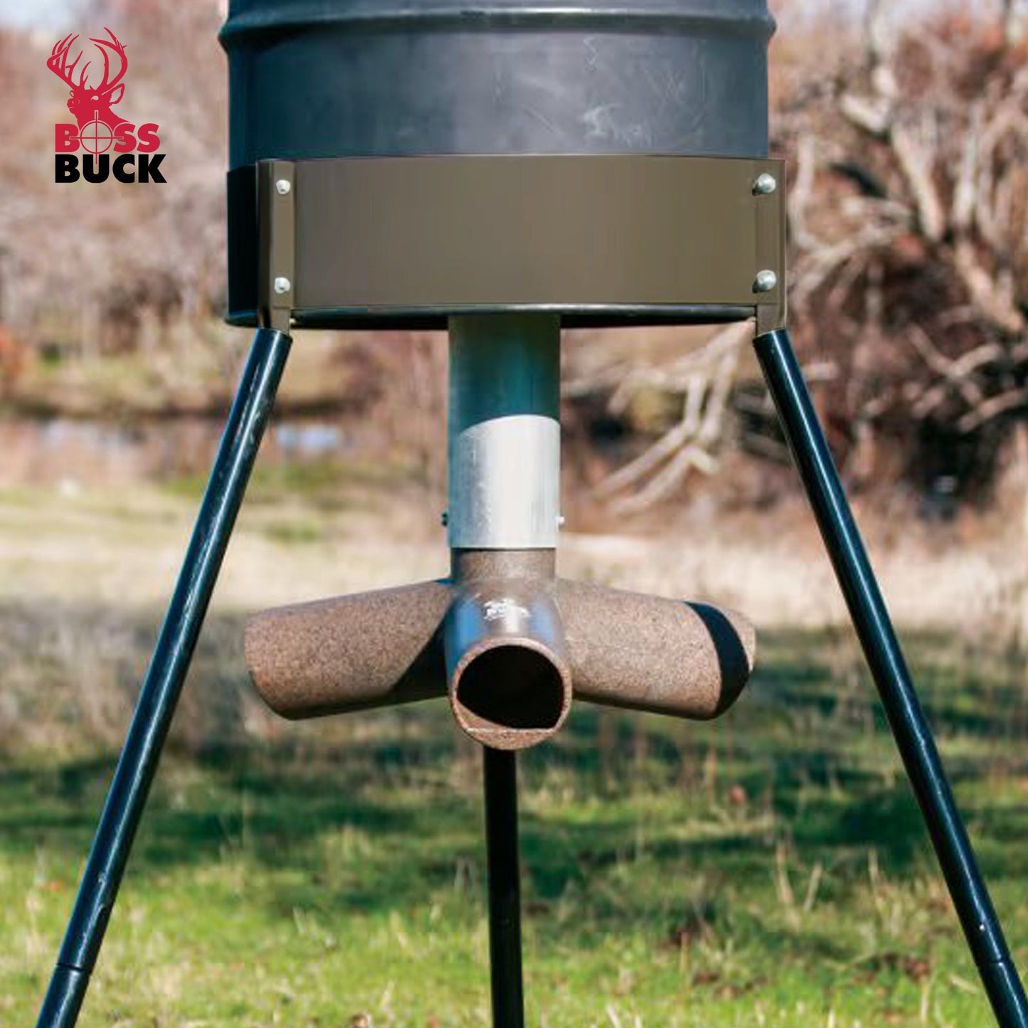 Boss Buck 20" Leg Stand Tripod for 55 Gallon Deer Feeder, Green, Tripod ONLY - Angler's Pro Tackle & Outdoors