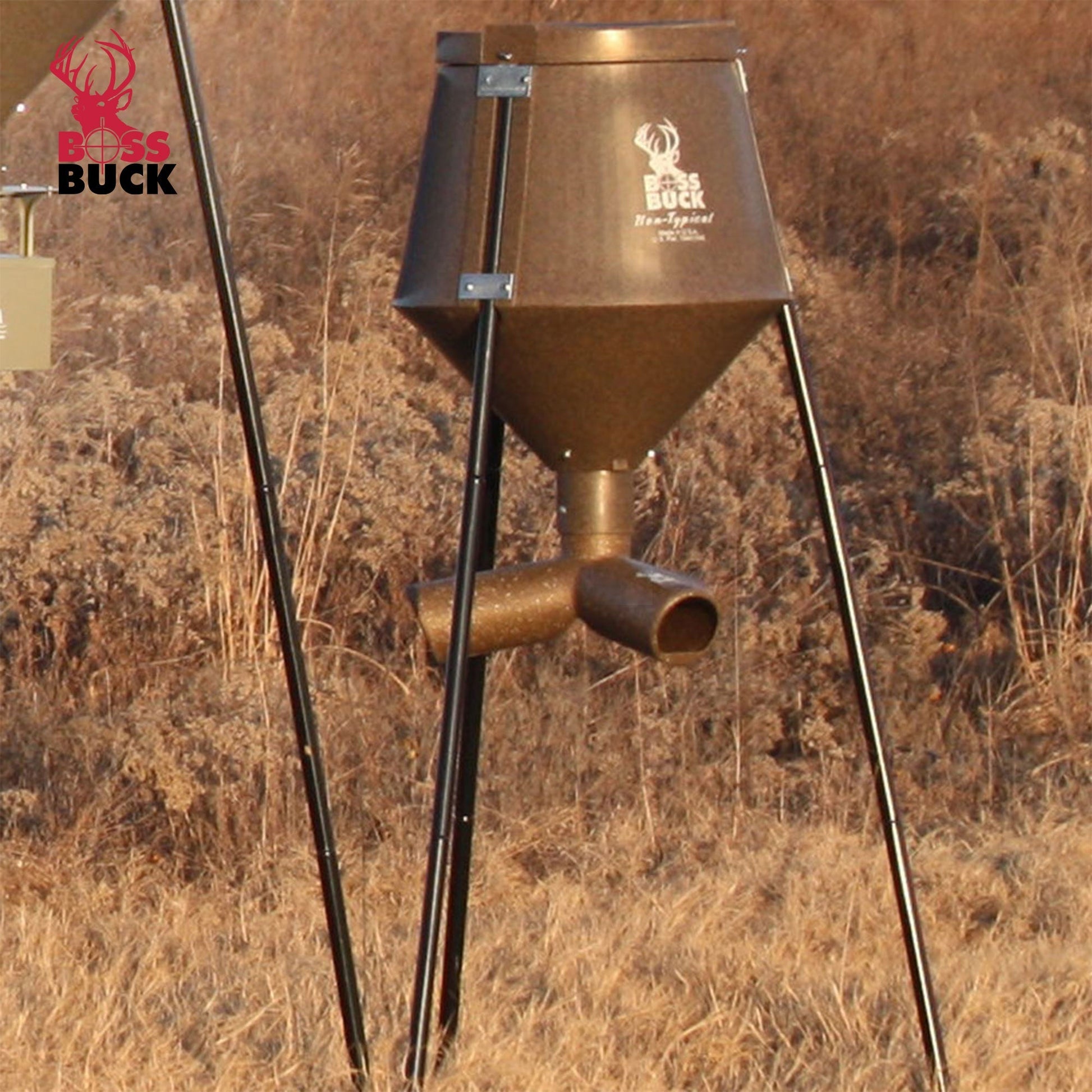 Boss Buck 200 Pound Gravity Fed Tripod Game Deer Corn and Protein Pellet Feeder - Angler's Pro Tackle & Outdoors