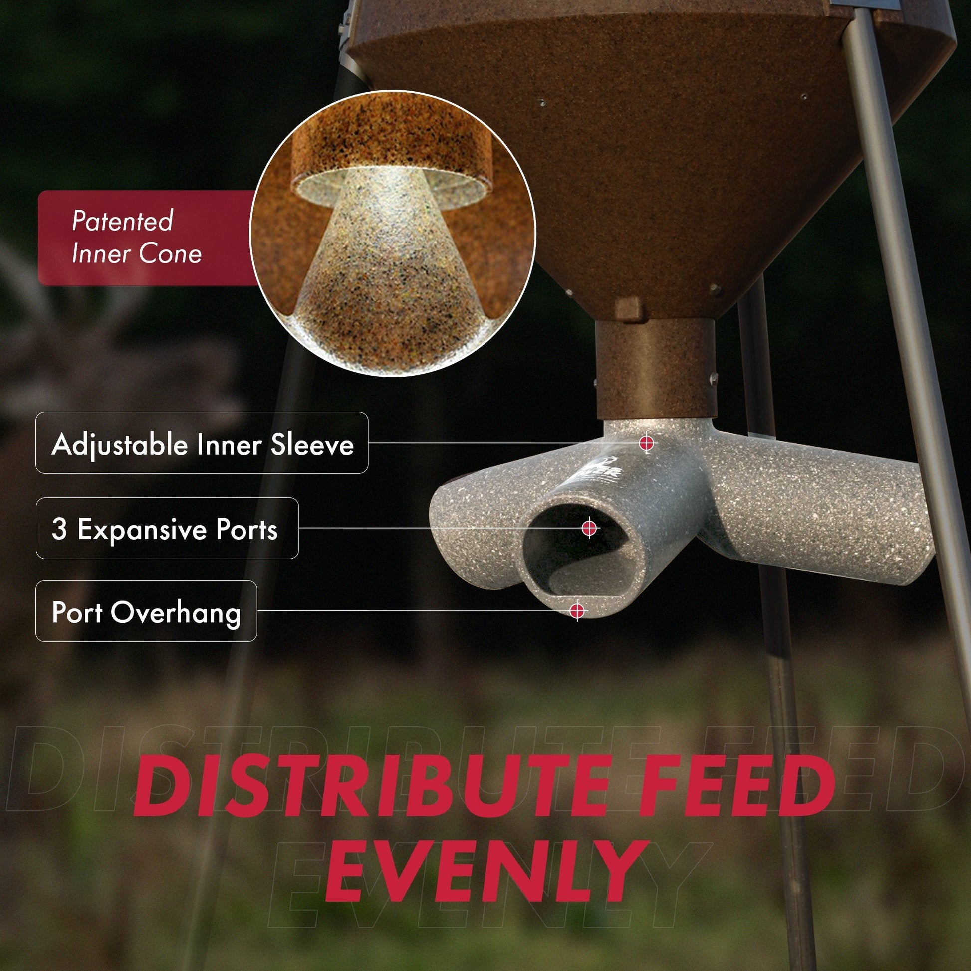 Boss Buck BB - 1.10 Hunting Game Feeder with 3 10 - Inch Feed Ports - Angler's Pro Tackle & Outdoors