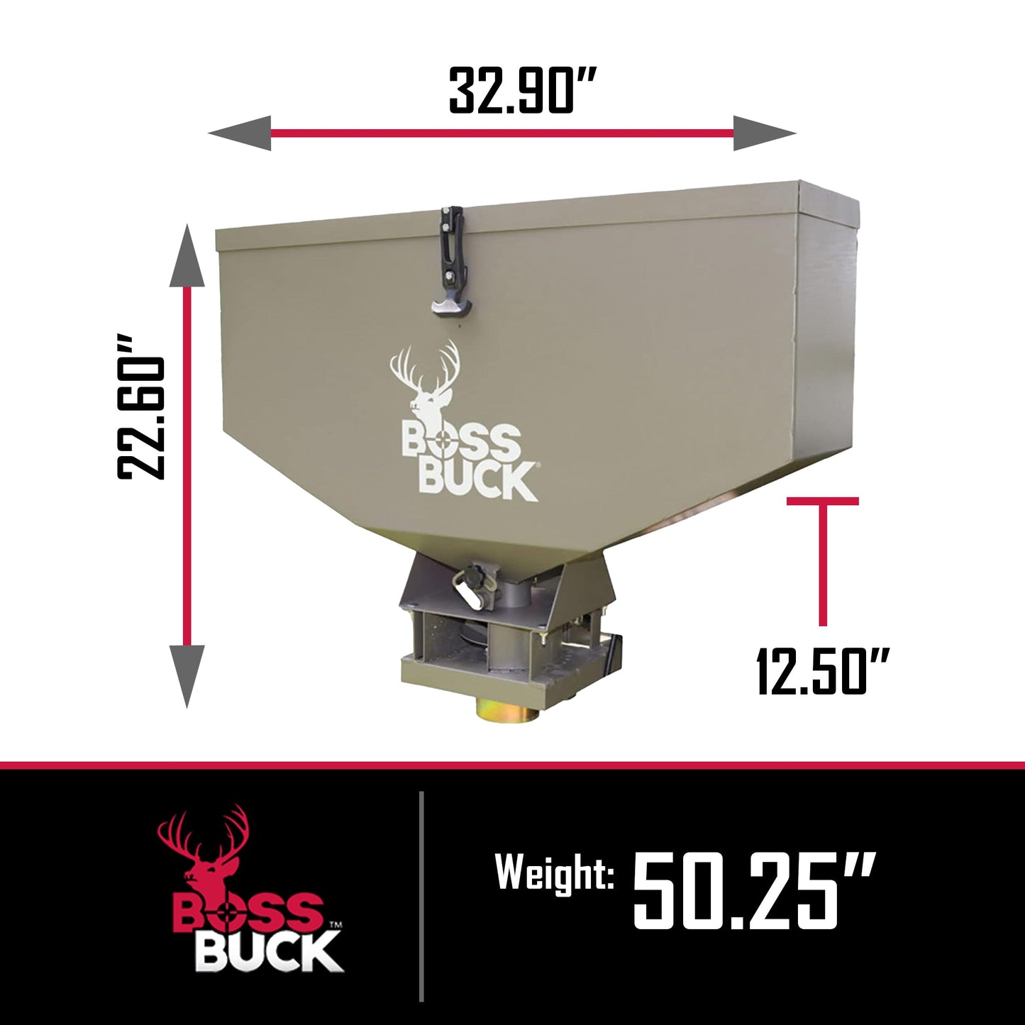 Boss Buck BB - 1.80 80 Pound Capacity Non - Typical ATV Feed Spreader and Seeder - Angler's Pro Tackle & Outdoors