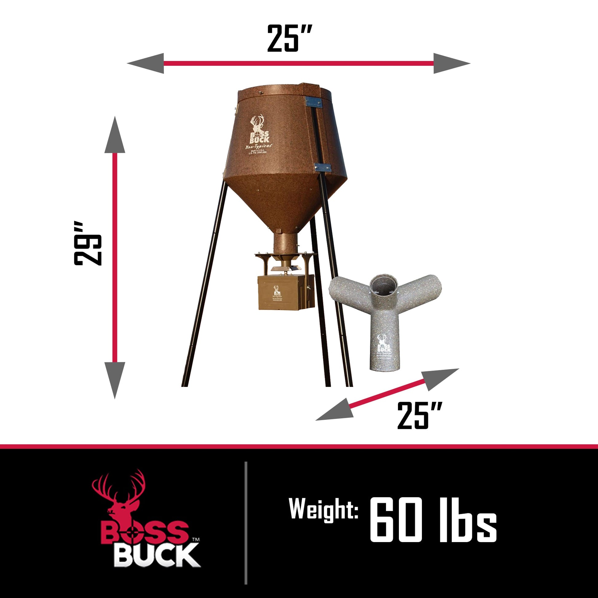 Boss Buck Texas 2 Step 200 Pound Drum Gravity Spin Tripod Combo Wildlife Feeder - Angler's Pro Tackle & Outdoors