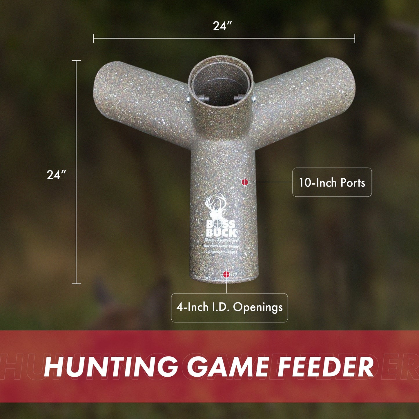 Boss Buck BB-1.10 Hunting Game Feeder with 3 10-Inch Feed Ports