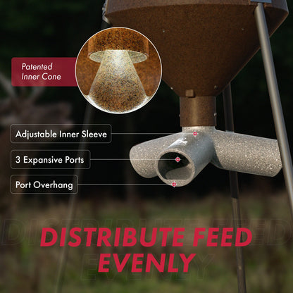 Boss Buck BB-1.10 Hunting Game Feeder with 3 10-Inch Feed Ports