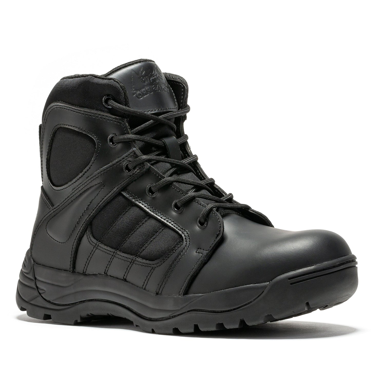 RockRooster Botas Pro Black Men's 6 inch Side Zipper Rubber Sole Tactical Boots BMP111BK
