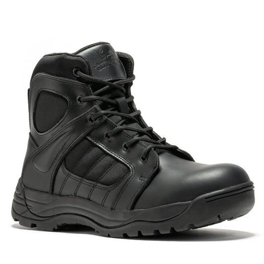 RockRooster Botas Pro Black Men's 6 inch Side Zipper Rubber Sole Tactical Boots BMP111BK