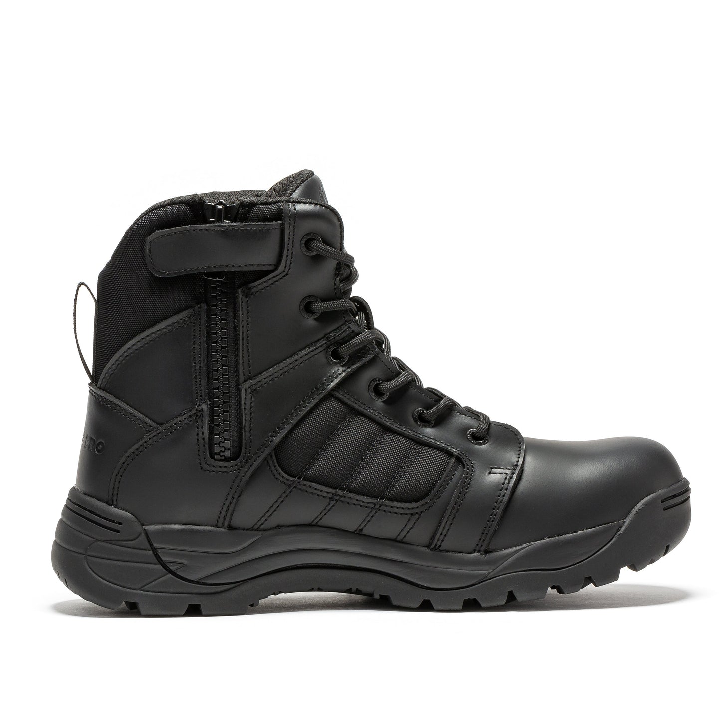 RockRooster Botas Pro Black Men's 6 inch Side Zipper Rubber Sole Tactical Boots BMP111BK