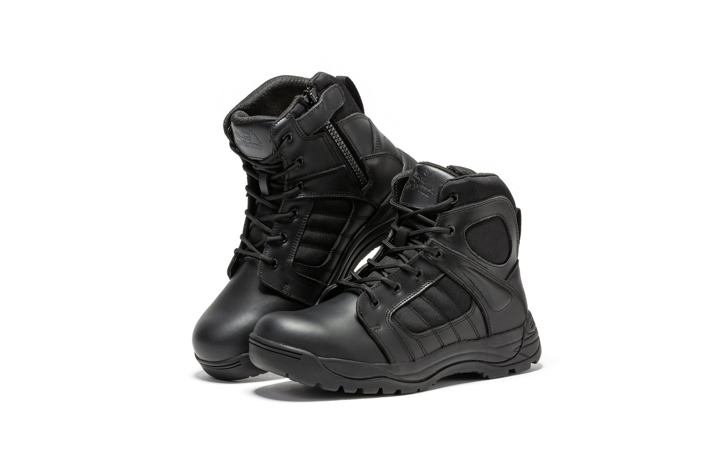 RockRooster Botas Pro Black Men's 6 inch Side Zipper Rubber Sole Tactical Boots BMP111BK