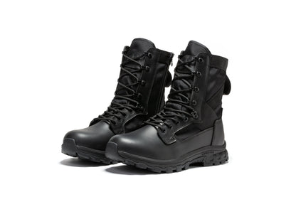 RockRooster Botas Pro Black Men's 8 inch Side Zipper Military Tactical Boots BP401BK