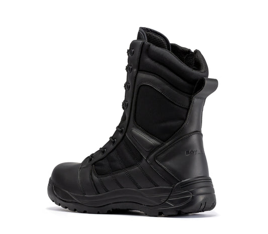 RockRooster Botas Pro Black Men's 8 inch Side Zipper Rubber Sole Tactical Boots BMP110BK
