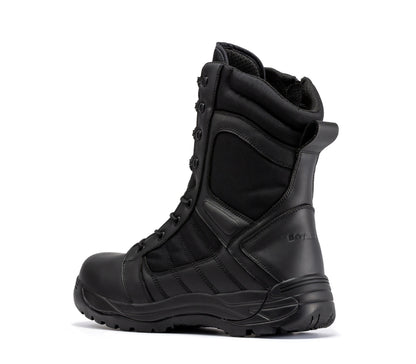 RockRooster Botas Pro Black Men's 8 inch Side Zipper Rubber Sole Tactical Boots BMP110BK