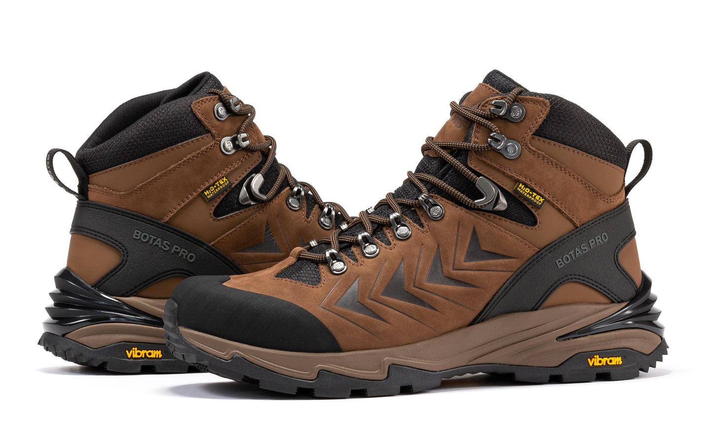 RockRooster Botas Pro Brown 6 Inch Waterproof Hiking Boots with VIBRAM® Traction Lug Outsole  BP22121