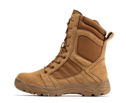 RockRooster Botas Pro Coyote Men's 8 inch Side Zipper Rubber Sole Tactical Boots BMP110CT