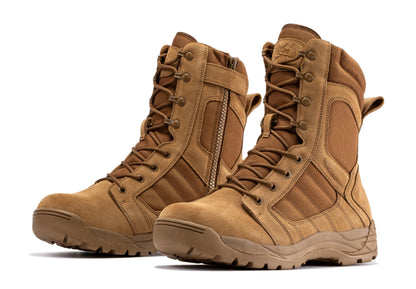 RockRooster Botas Pro Coyote Men's 8 inch Side Zipper Rubber Sole Tactical Boots BMP110CT