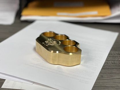 Milspin 2LB Brass Knuckle USA Flag Paperweight